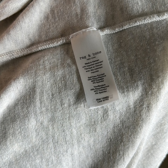 Rag & Bone Light Grey Short Sleeve Top SzXL - Picture 7 of 8